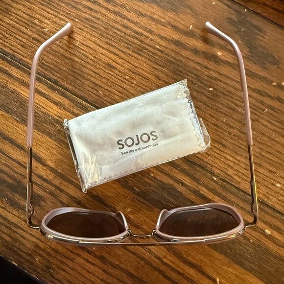 Geometric Frame Double Beam Sun Protection Sun Glasses in Coffee Brown - Picture 6 of 6